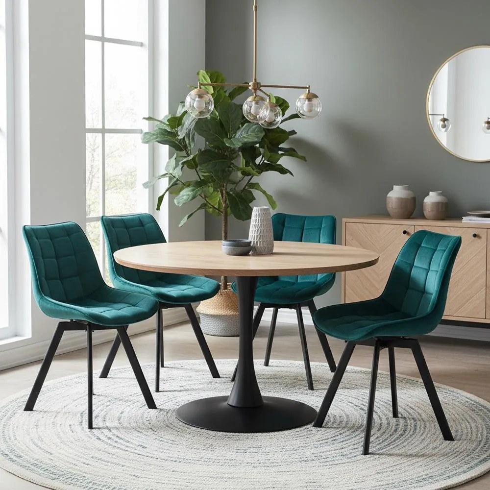 Set - 4 ks Jedálenská stolička AVENBERG NOLA, tyrkysová