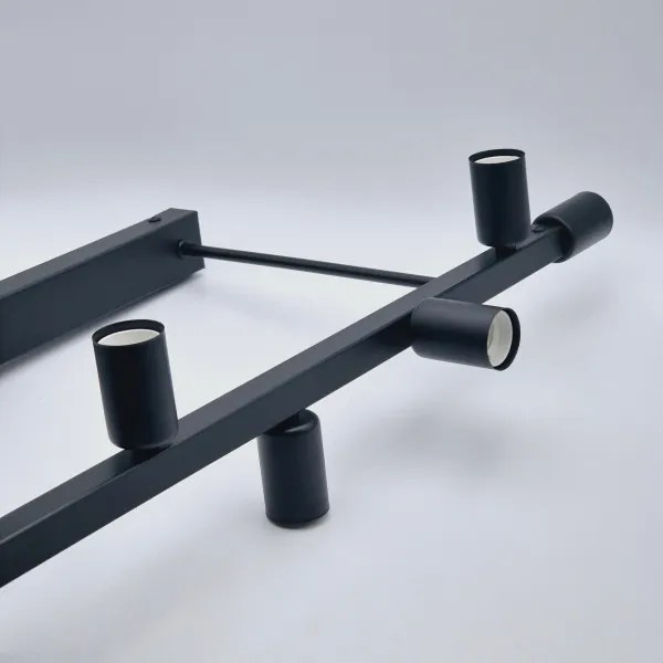 Luster na tyči ASTRID 8xE27/60W/230V čierna