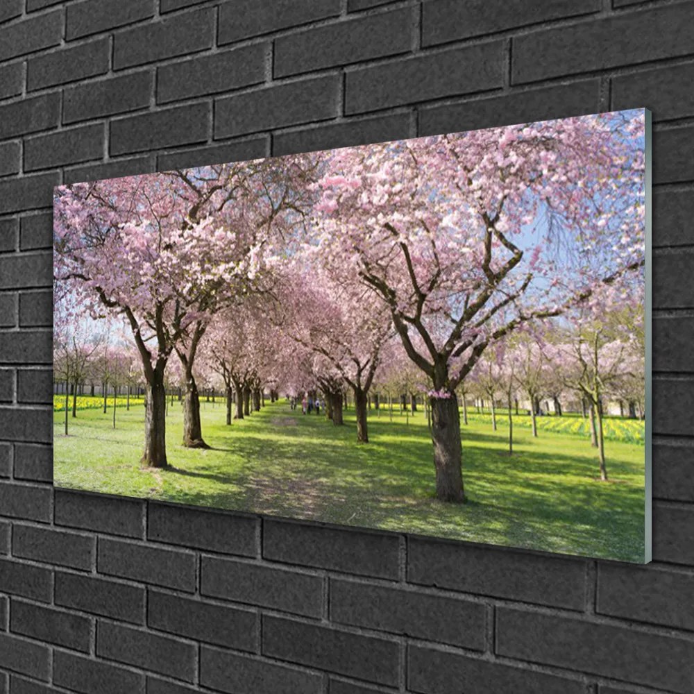 Obraz na skle Chodník stromy príroda 100x50 cm