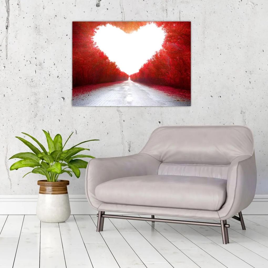 Sklenený obraz - Cesta k láske (70x50 cm)
