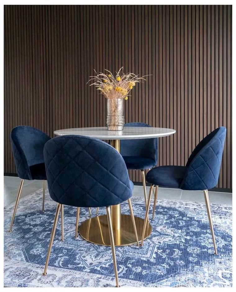 Okrúhly jedálenský stôl s doskou v dekore mramoru ø 90 cm Bolzano – House Nordic