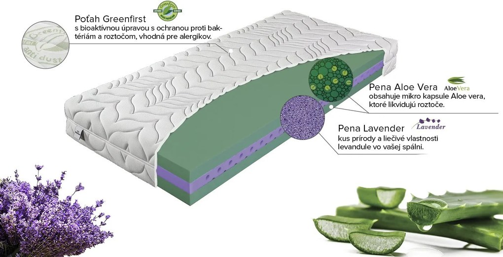 Materasso Penový matrac Natura aloe Rozmer: 180 x 200 cm