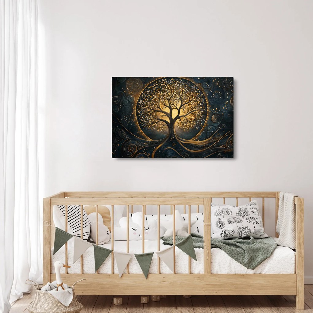 Obraz – Strom so zlatou aurou (90x60 cm)