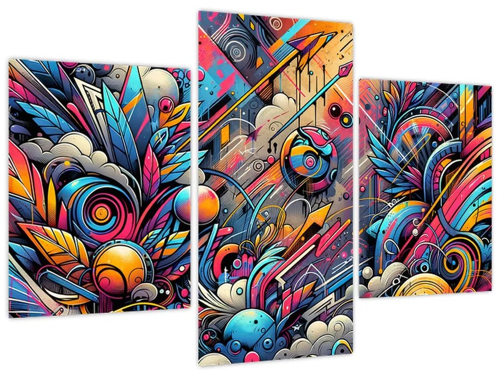 Obraz - Pestrofarebné graffiti (90x60 cm)