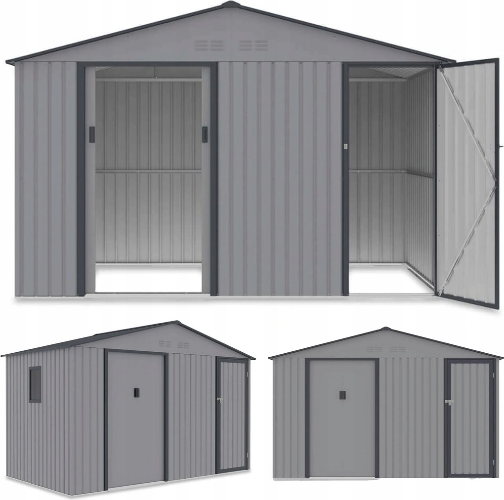 Záhradný domček na náradie kovový Falcon 340x194 cm Prístrešok