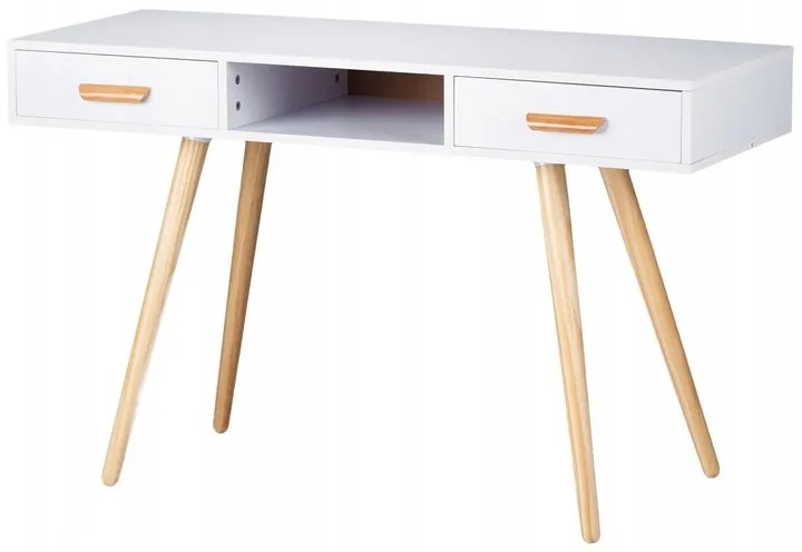 ModernHome Biely písací stôl - 2x zásuvka