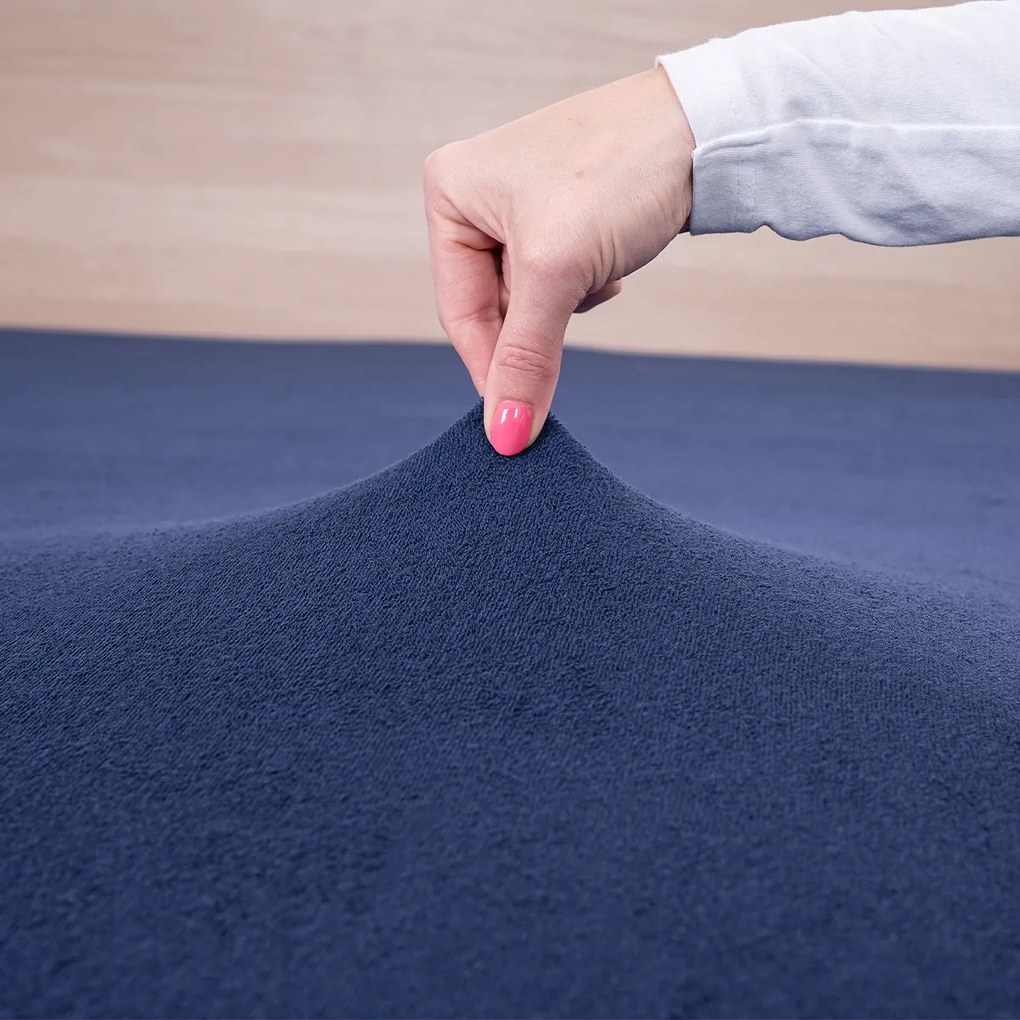 4Home Froté prestieradlo tmavomodrá, 160 x 200 cm