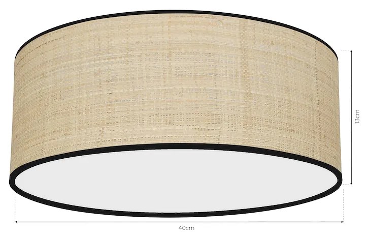 Stropné svietidlo Marshall, 1x ratanové tienidlo, (biele plexisklo), (fi 40cm), b