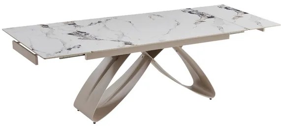 Stôl MATEO 160–240 cm biely mramor/kašmir