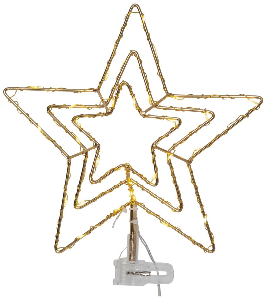 STAR TRADING Svietiaca vianočná hviezda na stromček Topsy Brass