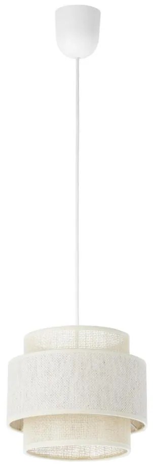 Závesné svietidlo BOHO na lanku 1xE27/60W/230V, priemer 20 cm, krémová/juta