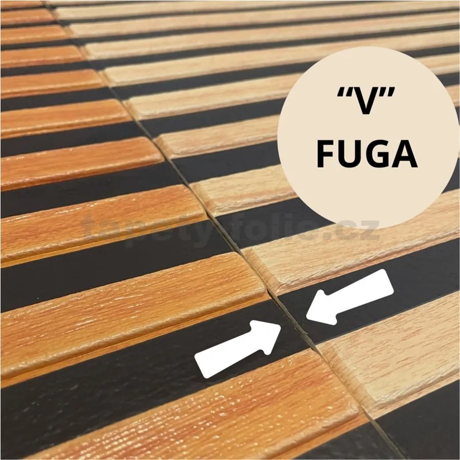 Samolepiace panely na stenu PE1, cena za kus, rozmer 66,5 cm x 66,5 cm, lamely hnedé, IMPOL TRADE