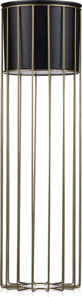 KOVOVÝ KVETINÁČ SO STOJANOM GLAM 70X20 CM ČIERNA/ZLATÁ