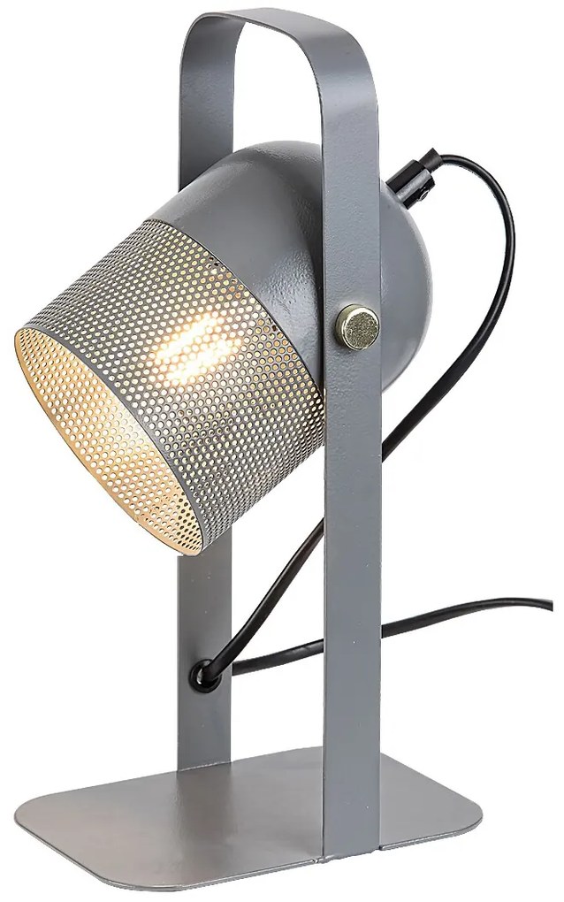 RABALUX Priemyselná kovová stolová lampa RONNIE, 1xE14, 40W, sivá