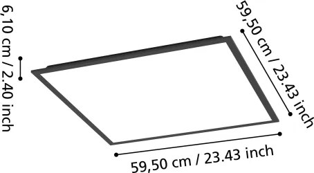 Eglo 901507-LED RGBW stmievateľný prisadený panel MORADILLO-Z LED/33W/230V 60x60cm čierny
