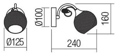 Redo 02-969 - Nástenná lampa ASPERA 1xE14/28W/230V čierna