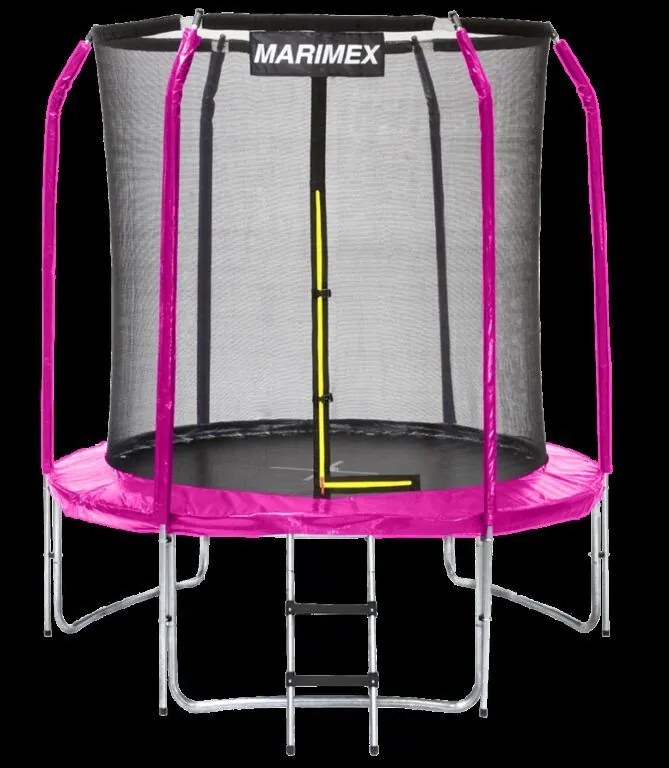 Marimex trampolína 183 cm, ružová + ochranná sieť + schodíky