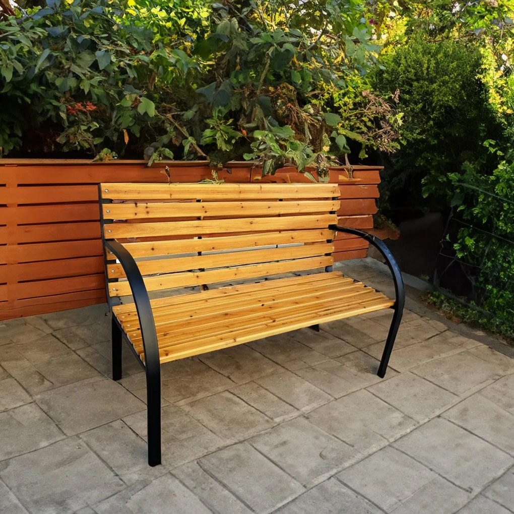 Záhradná lavička DALIA čierna/jedľové drevo