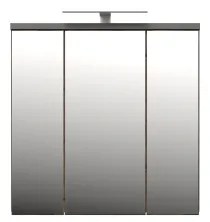 Závesná kúpeľňová skrinka so zrkadlom VENOM antracit/hnedá