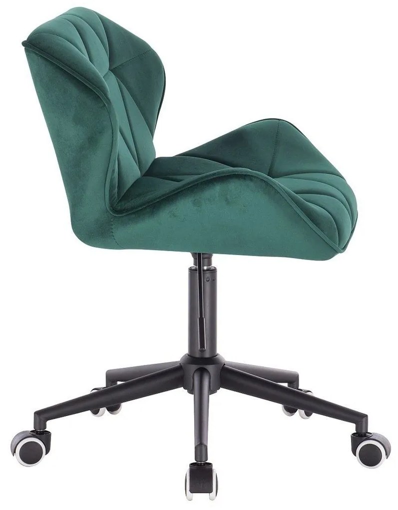 LuxuryForm DESIGN Stolička MILANO VELUR na čiernej podstave s kolieskami - zelená