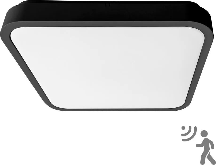 Brilagi-LED Kúpeľňové stropné svietidlo so senzorom ZENNA LED/24W/230V 34,5x34,5 cm IP44 čierne