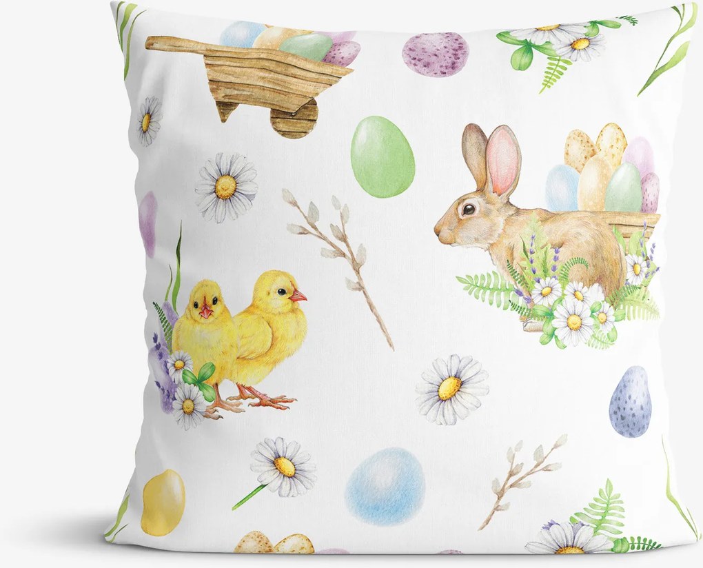 Goldea veľkonočná dekoračná obliečka na vankúš - symboly veľkej noci 40 x 40 cm