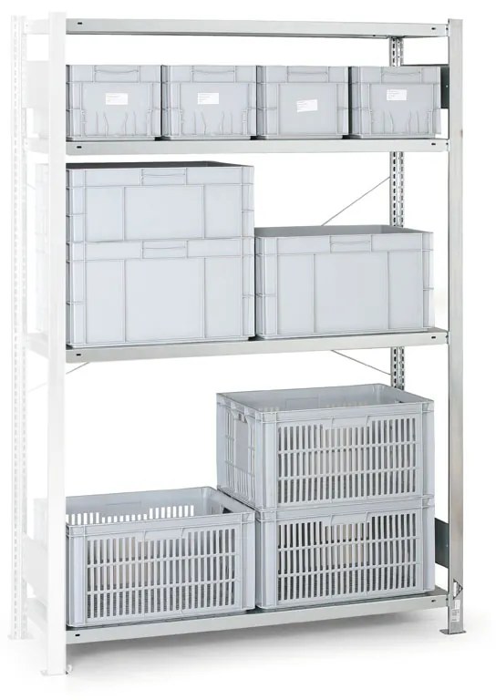 META Kovový regál CLIP, 200 kg, 2000 x 1700 x 600 mm, prídavný regál