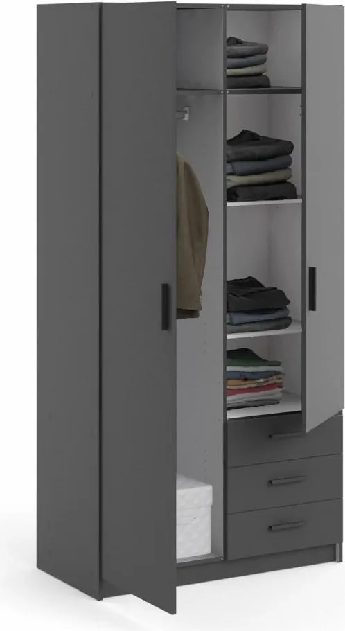 Šatníková skriňa Spiken I matná sivý
