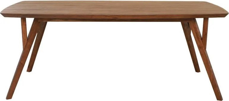 Hnedý jedálenský stôl s doskou z akácie 100x200 cm Quenza – Light & Living