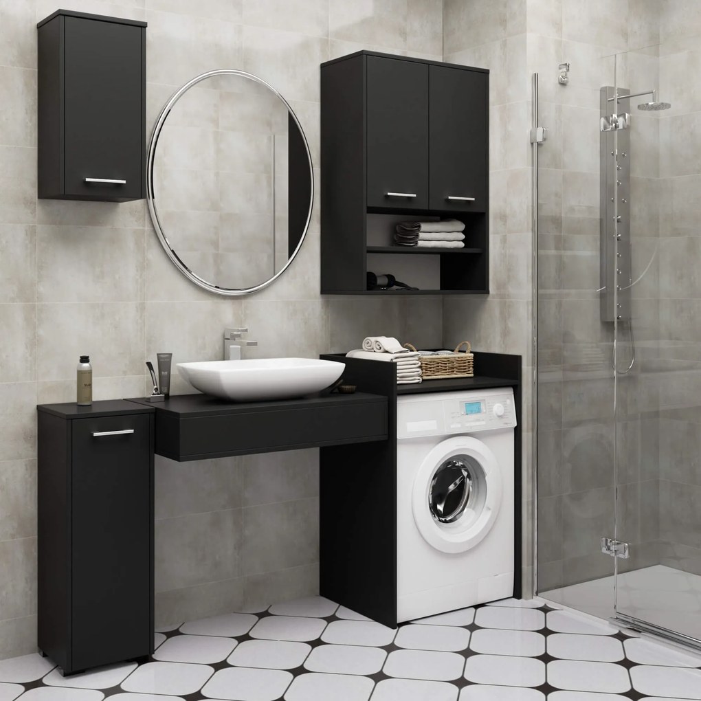 Kúpeľňová skrinka nad práčku FIN II čierna