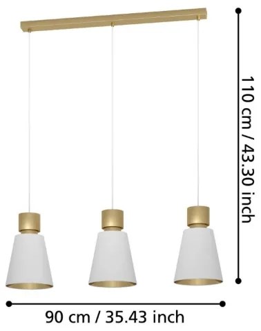Eglo 900377 - Luster na lanku AGLIENTINA 3xE27/40W/230V