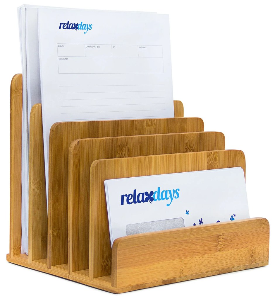 Bambusový stojan na dokumenty RD9131 | 5 stupňovitých priehradiek