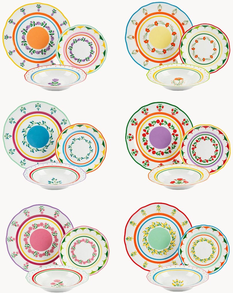 Porcelánová súprava riadu Arles, 6 osôb, 18 ks
