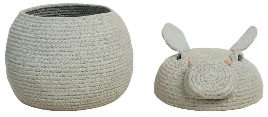 Svetlosivý látkový detský kôš na hračky ø 25x30 cm Henry the Hippo – Lorena Canals