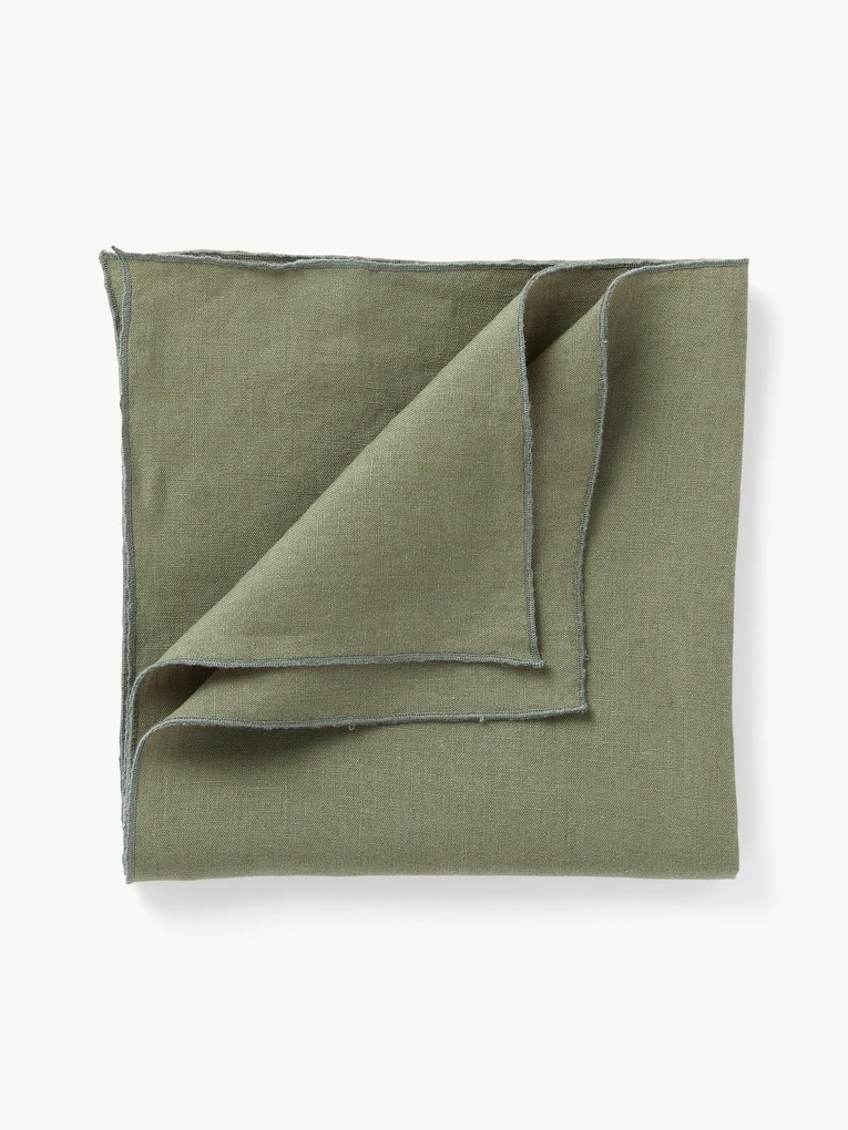 Ľanové obrúsky's dekoračným lemom Kennedy, 4 ks