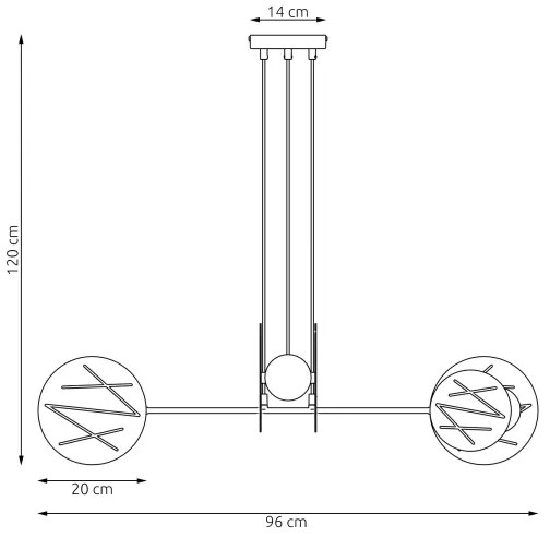 Luster na lanku XOTIC 4xE27/15W/230V čierna