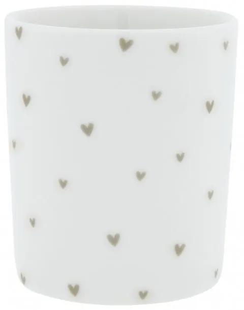 Mug White/hearts in titane 8x8x9cm