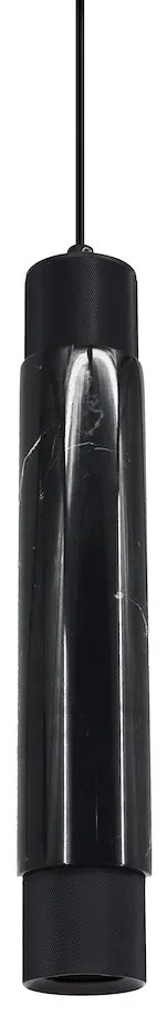 Závesné svietidlo Marble, 1x mramorové/čierne kovové tienidlo, b