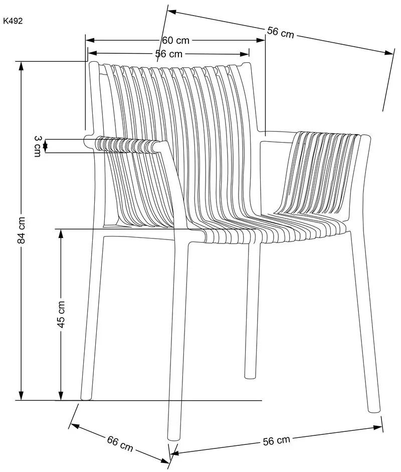 Halmar Plastová stohovateľná jedálenská stolička K492