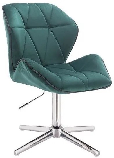LuxuryForm DESIGN Stolička MILANO MAX VELUR na striebornom kríži - zelená
