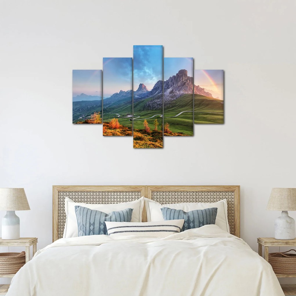 Obraz dúhy nad skaliskami (150x105 cm)