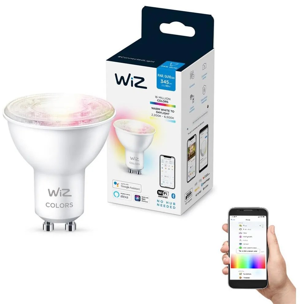 WiZ LED RGBW Stmievateľná žiarovka PAR16 GU10/4,7W/230V 2200-6500K CRI 90 Wi-Fi - WiZ WI0011