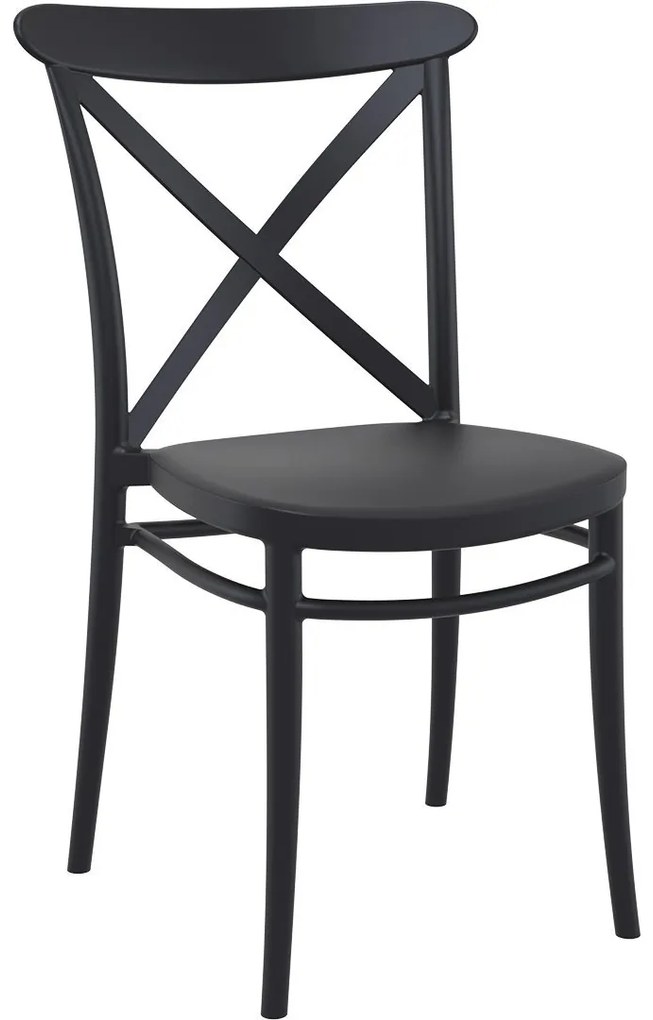 CROSS záhradná stolička bez podrúčok black