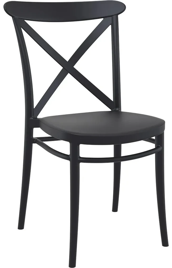 CROSS záhradná stolička bez podrúčok black