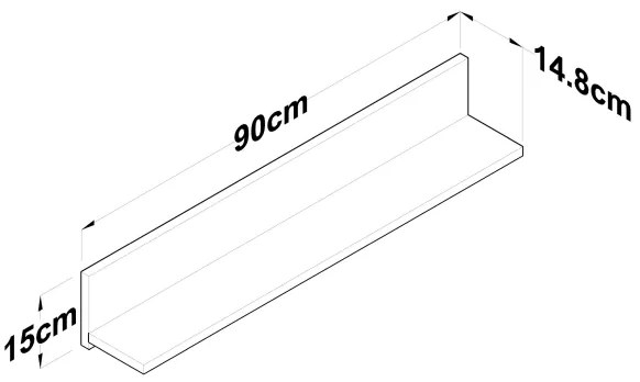 Nástenná polica RANI 90x15 cm hnedá