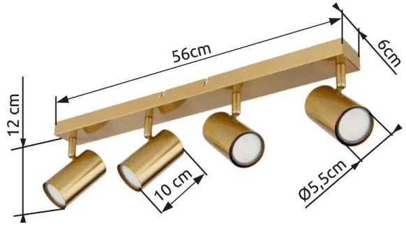 Globo 57911-4GO - Bodové svietidlo ROBBY 4xGU10/35W/230V zlatá