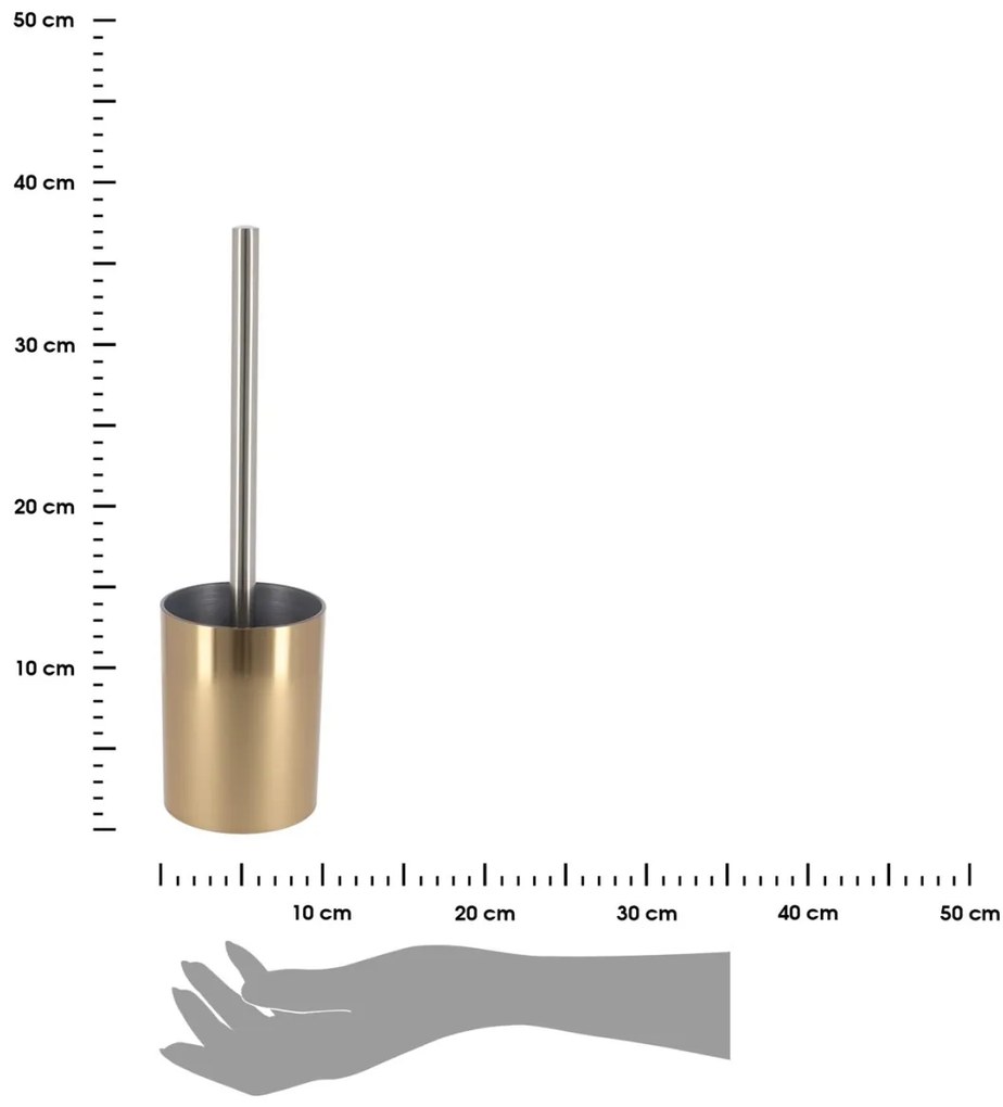 WC kartáč v nádobě GAUTIER 37,5 cm zlatý