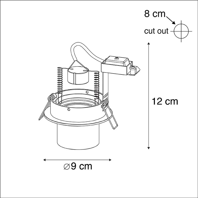 Inteligentné zapustené bodové svietidlo čierne, naklápacie, vrátane WiFi GU10 - Installa