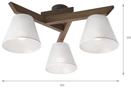 Brilagi - LED  Prisadený luster ANTHONY 3xE14/40W/230V dub orech/biela