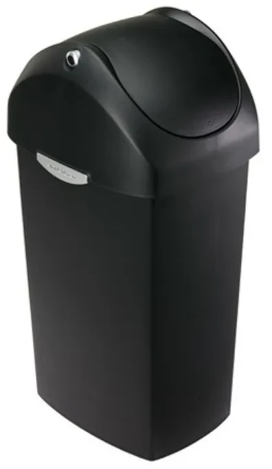 Kôš s hojdacím vekom 60 l čierny plast, čierna